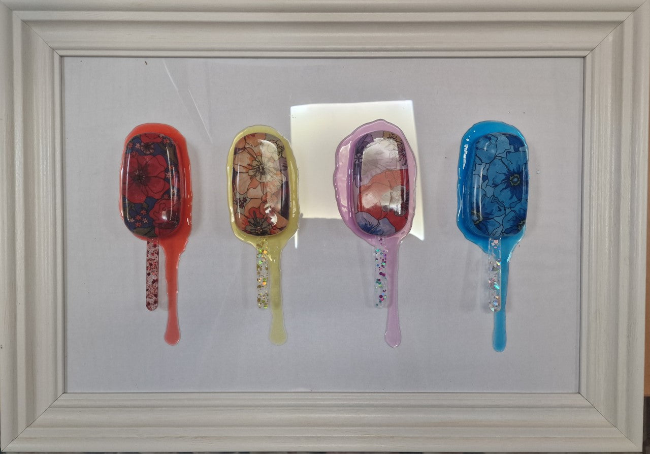 Resin Ice Lollies Flower desighn