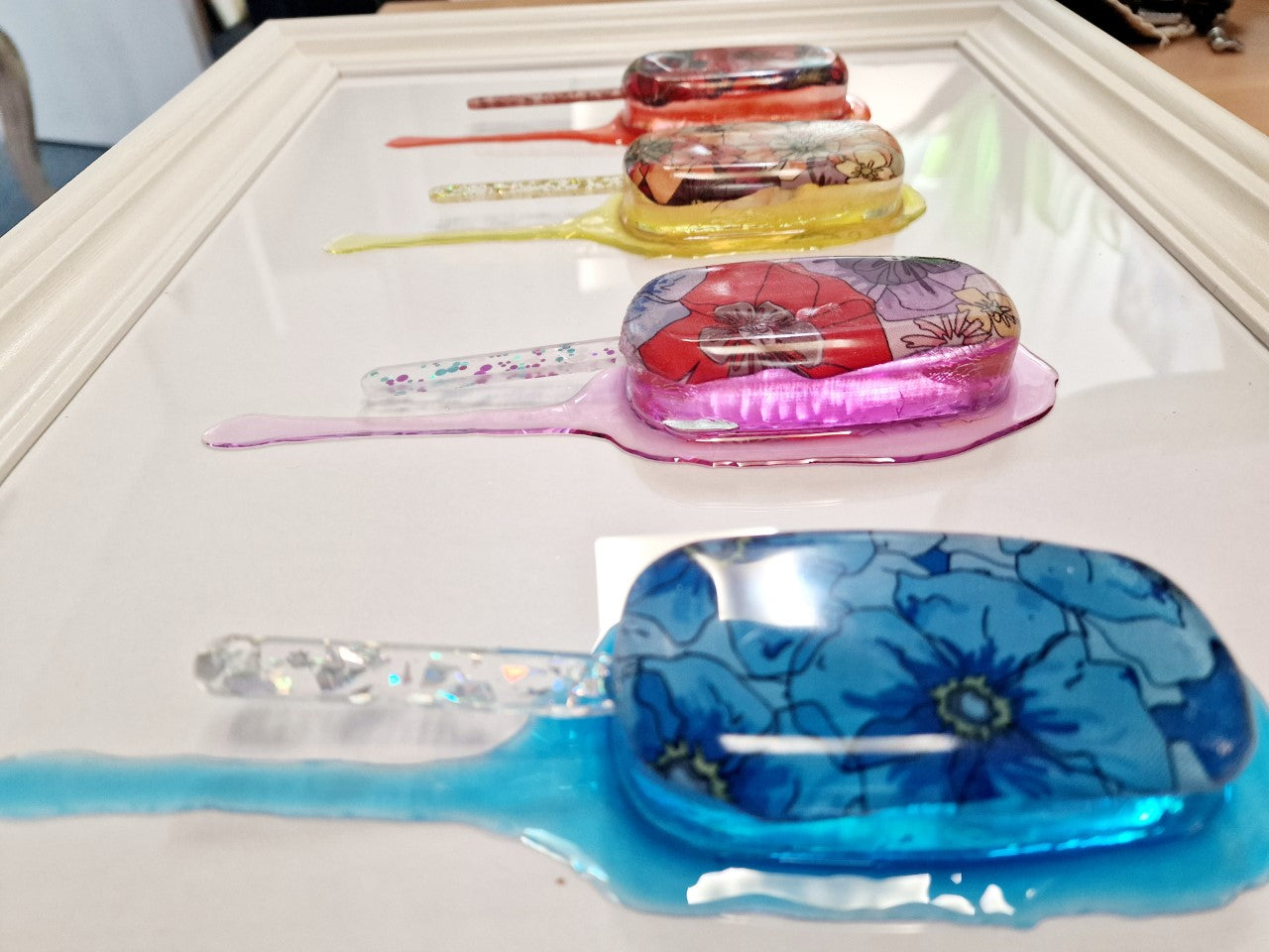 Resin Ice Lollies Flower desighn