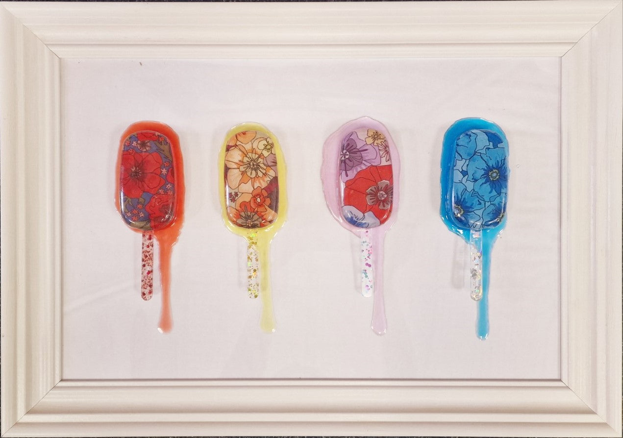 Resin Ice Lollies Flower desighn